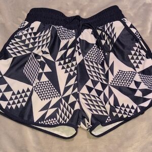 Geometric Navy Blue And White Bathing Suit